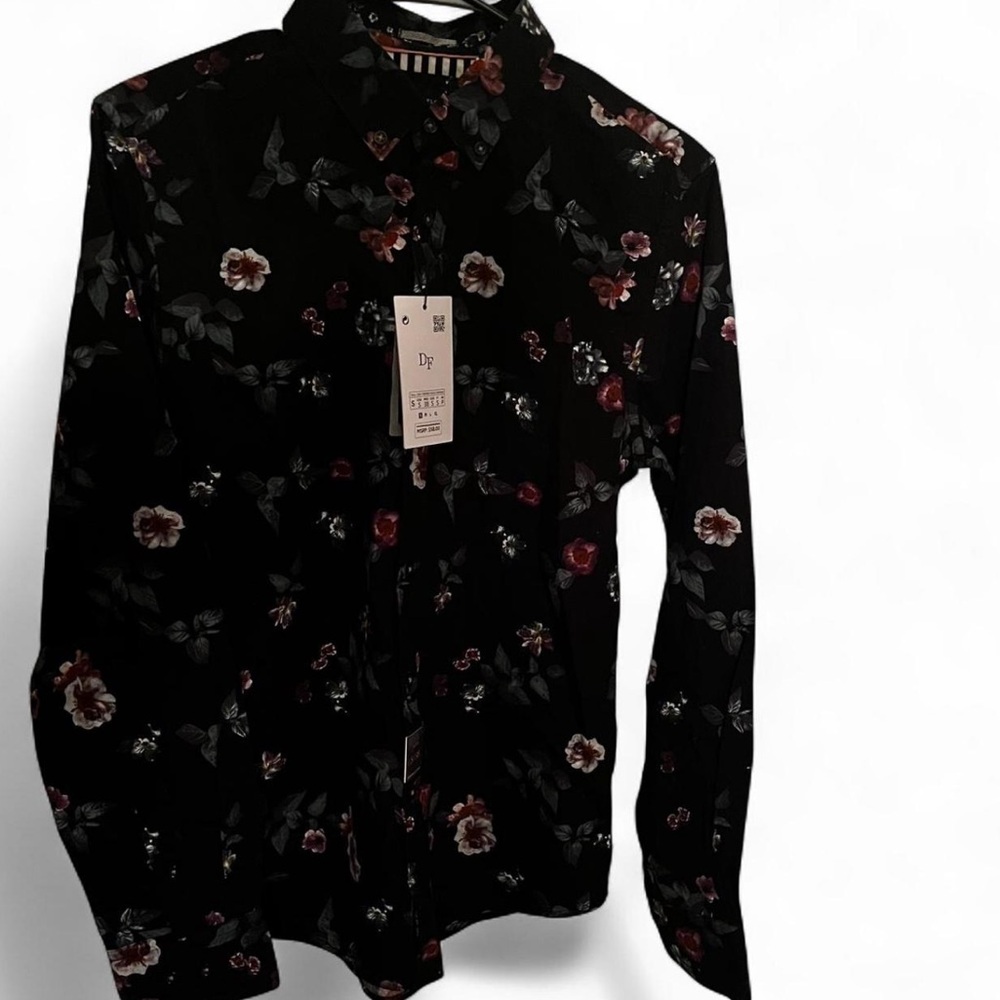 Denim & Flower Black Floral Button Down Shirt